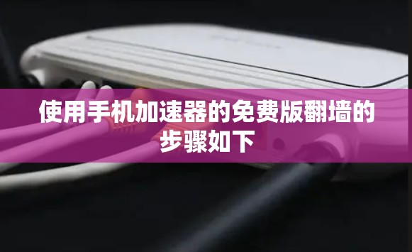使用手机加速器的免费版翻墙的步骤如下